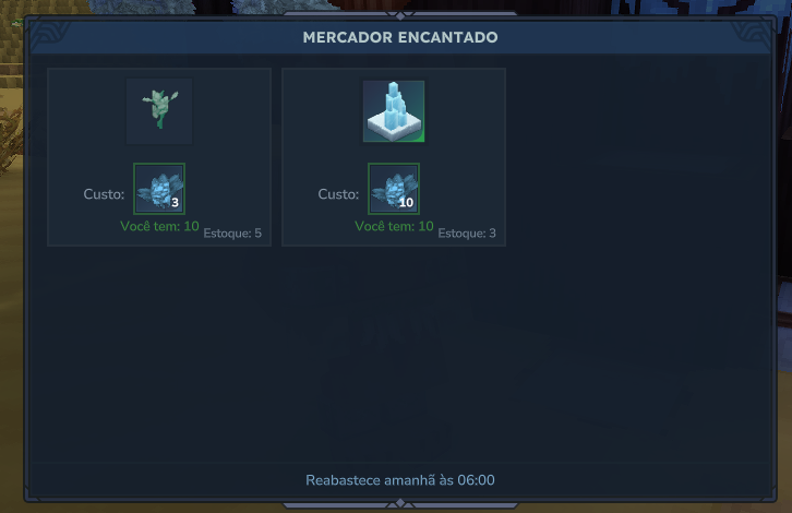 Barter shop UI showing both trades