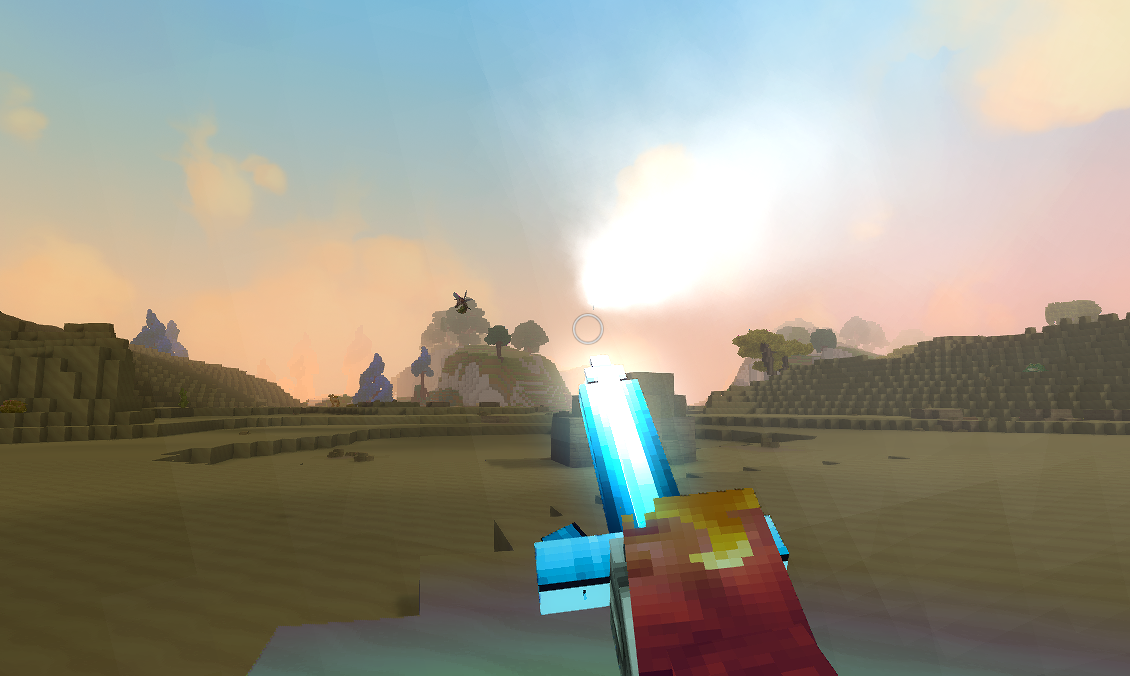 Crystal bolt firing from the Crystal Sword during a charged thrust attack